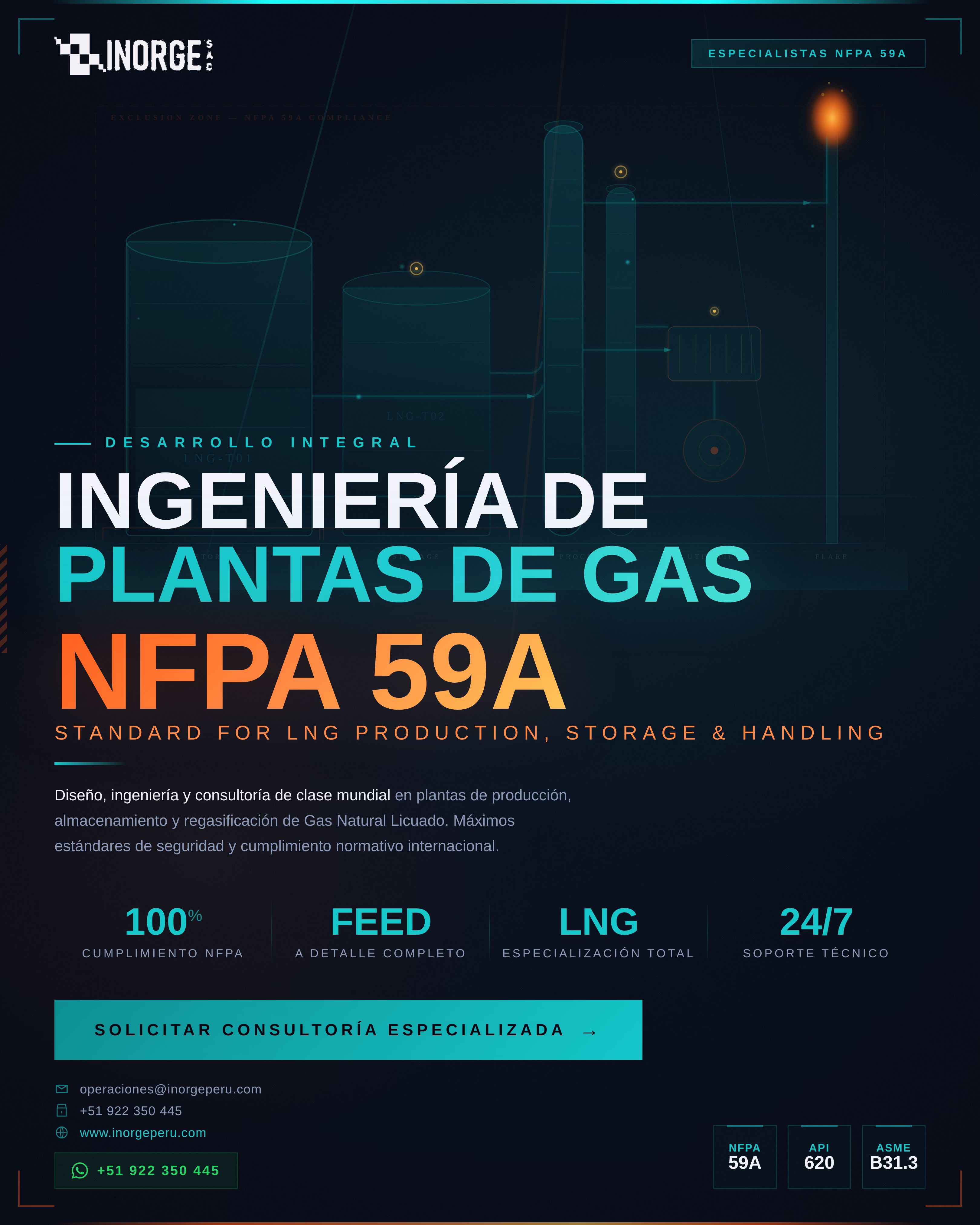 Planta de gas LNG GNC ASME API Lima Perú ingeniería EPC