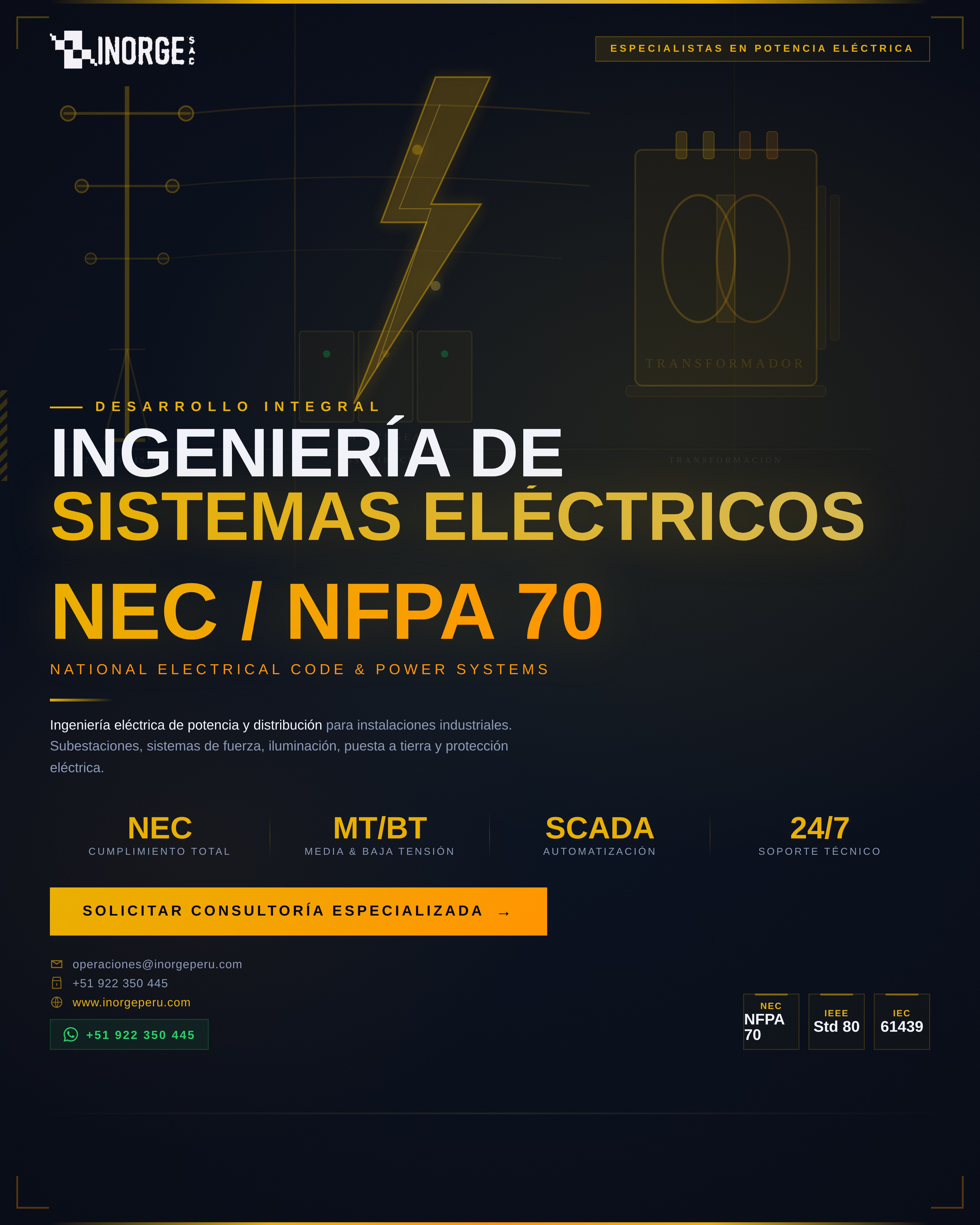Instalaciones eléctricas industriales NEC IEC sanitarias Lima Perú